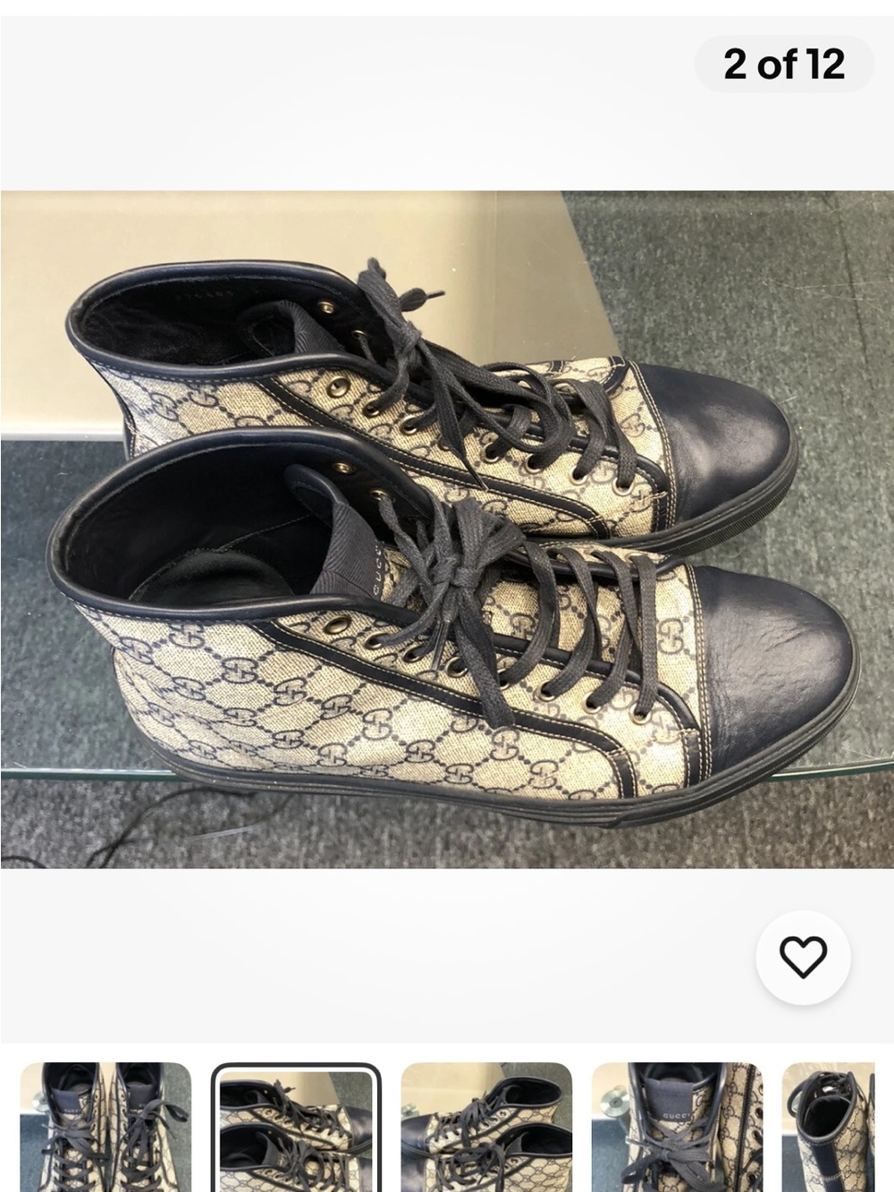 GUCCI SHOES SNEAKERS GG PLUS GUCCI IN EXCELLENT CONDITION - Picture 2 of 12